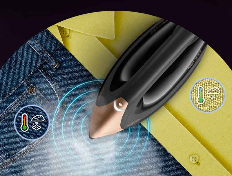 Philips Automatyczna regulacja temperatury i pary dla łatwiejszego prasowania